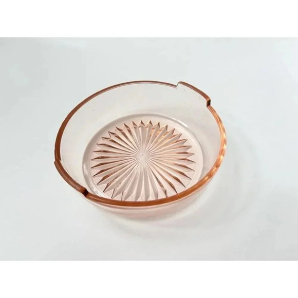 Vintage Pink Depression Glass Starburst Design Jeannette 1930's made Decorative - Picture 4 of 9